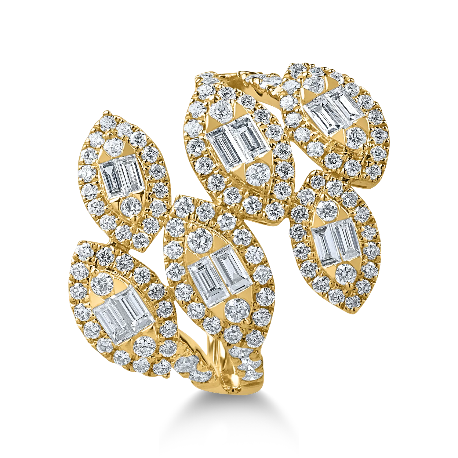 Yellow gold ring with 1.3ct diamonds