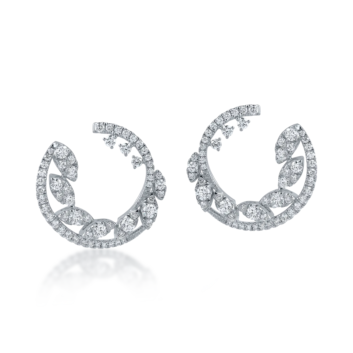 Cercei on ear din aur alb cu diamante de 1.1ct-174140