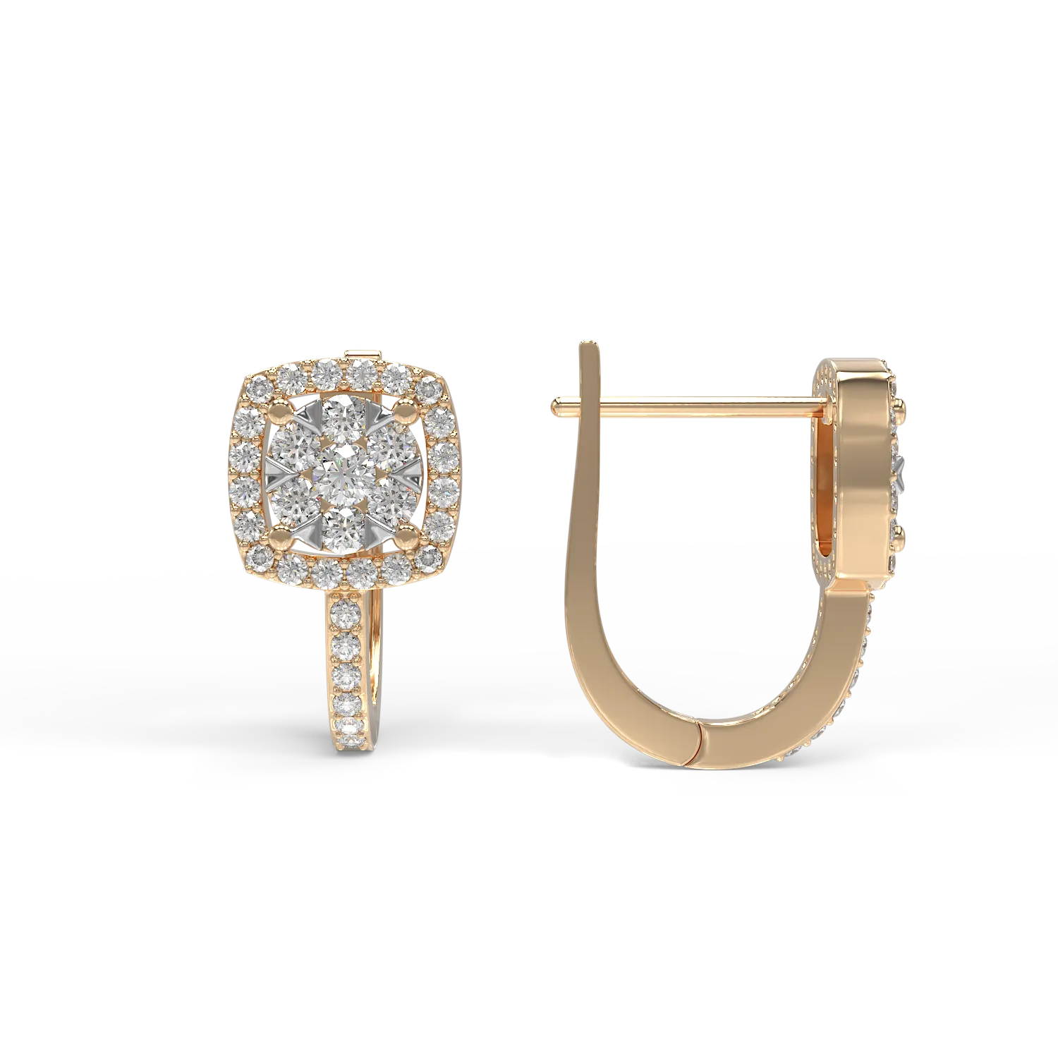 Yellow gold on-ear earrings with 0.5ct diamonds