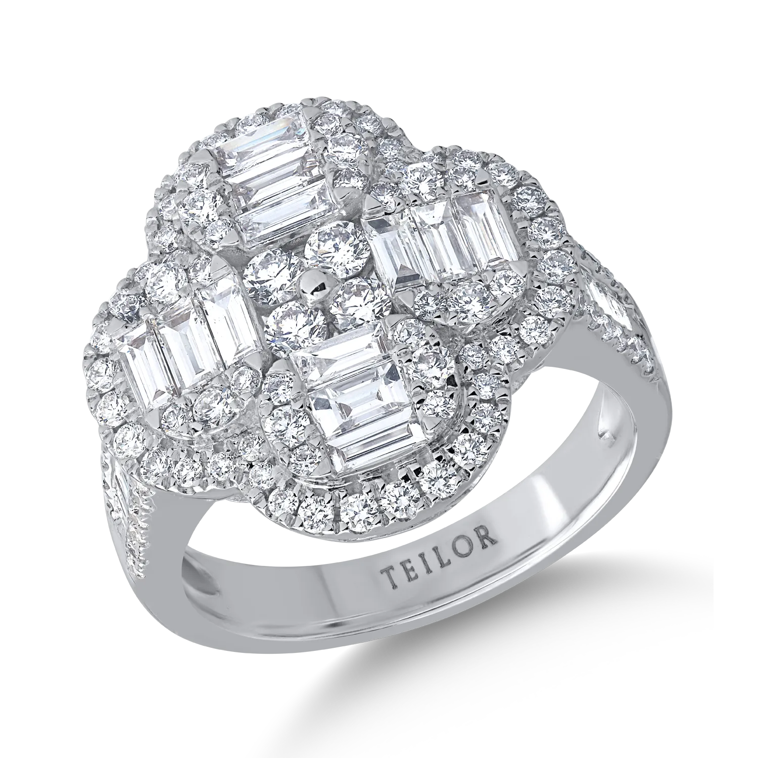 Fehérarany gyűrű 1.7ct gyémántokkal
