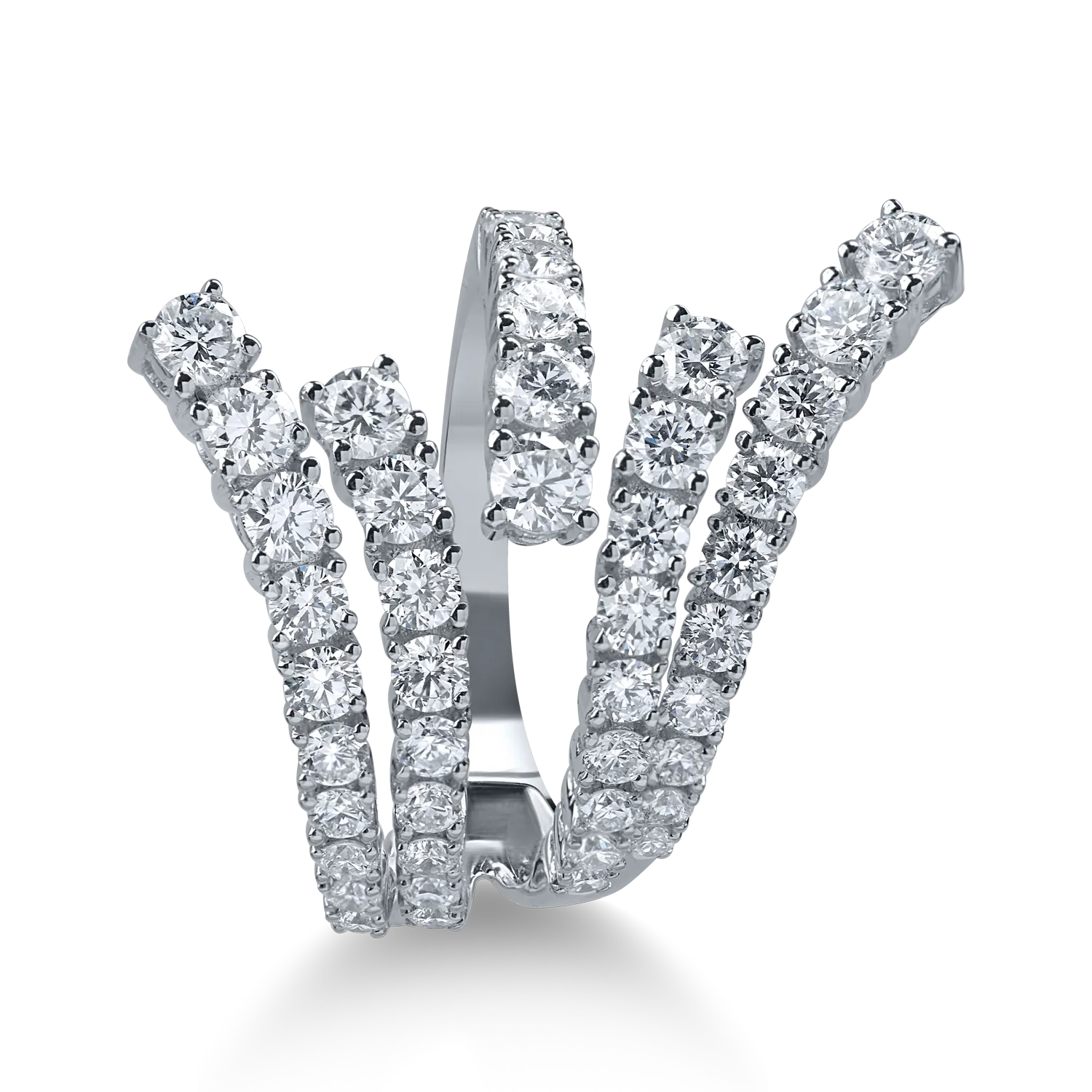 Fehérarany gyűrű 2.1ct gyémántokkal