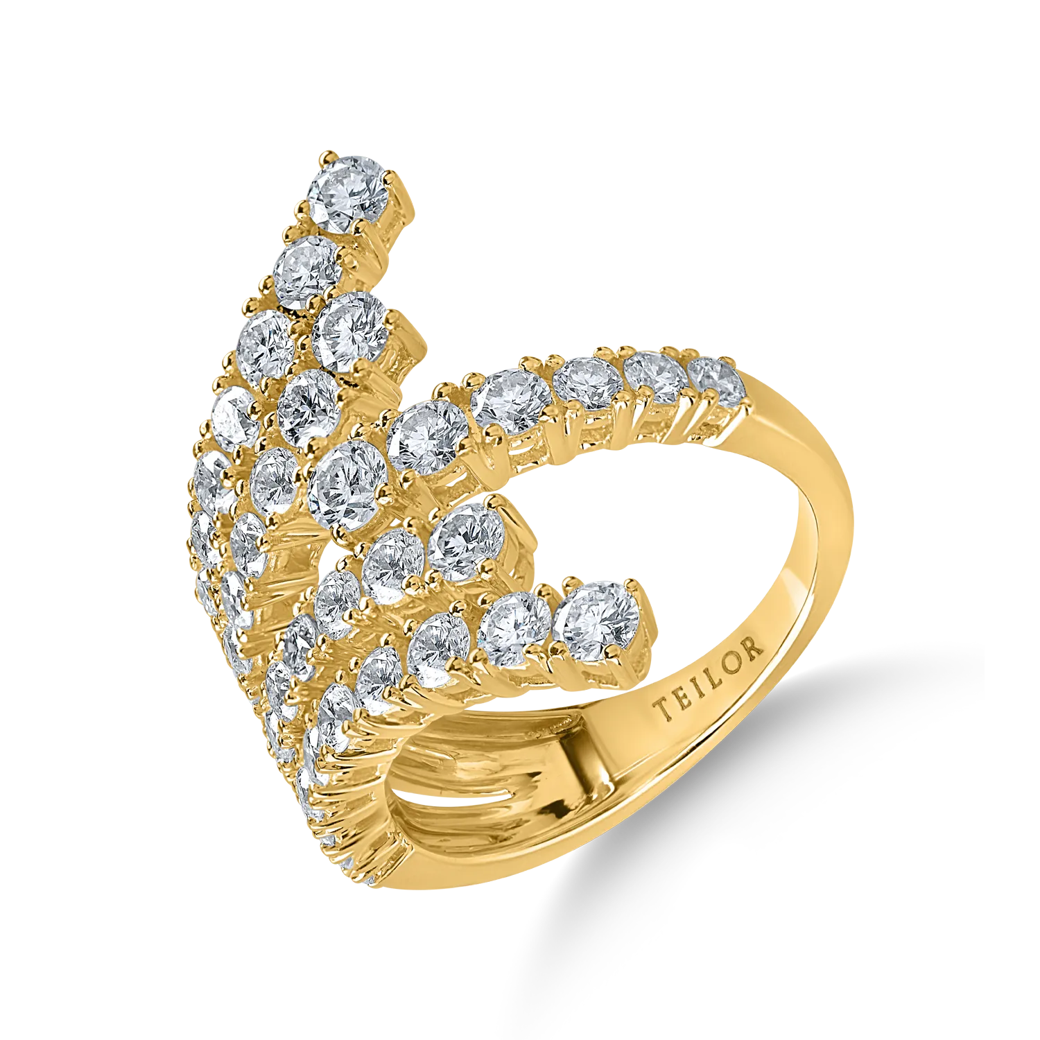 Yellow gold ring with 2ct diamonds-174175