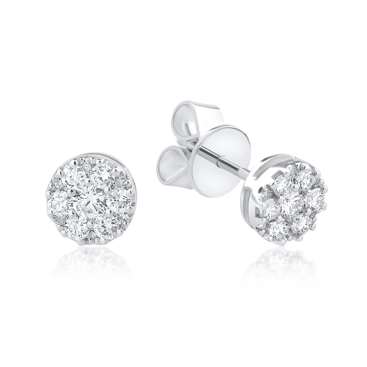 Kolczyki z białego złota z diamentami o masie 0.3ct