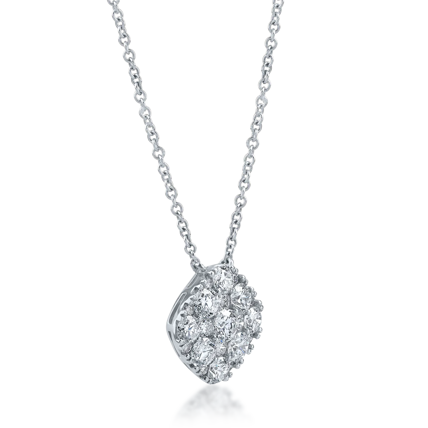 Lant cu pandantiv din aur alb cu diamante de 1.2ct