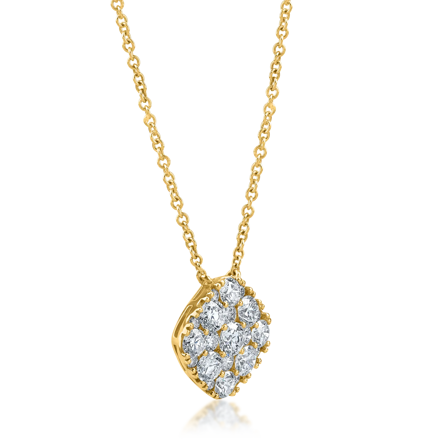 Sárga arany medál nyaklánc 1.2ct gyémántokkal