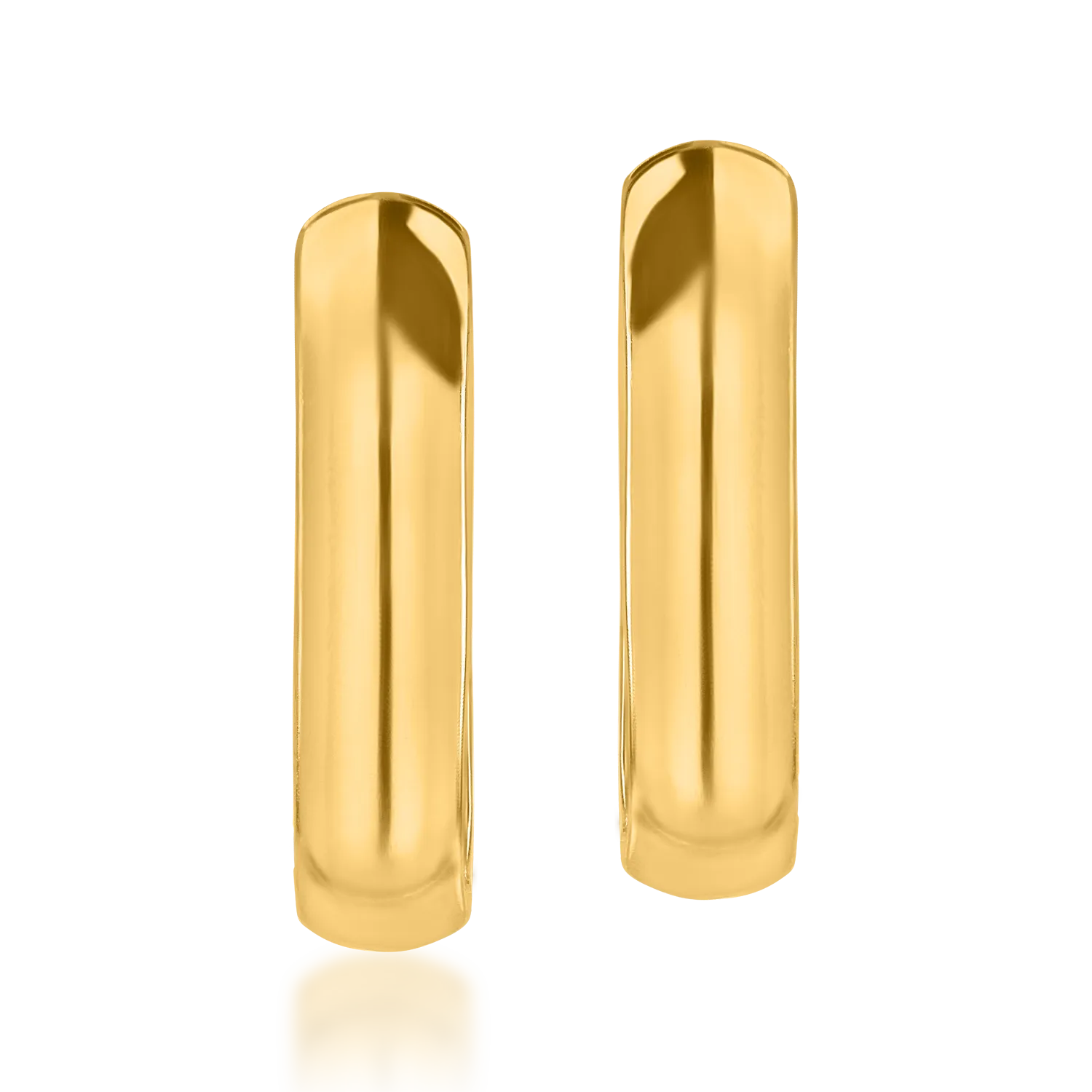 Yellow gold oval earrings