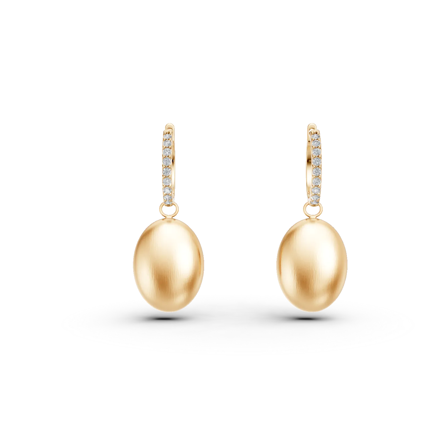 Yellow gold geometric earrings with zirconia