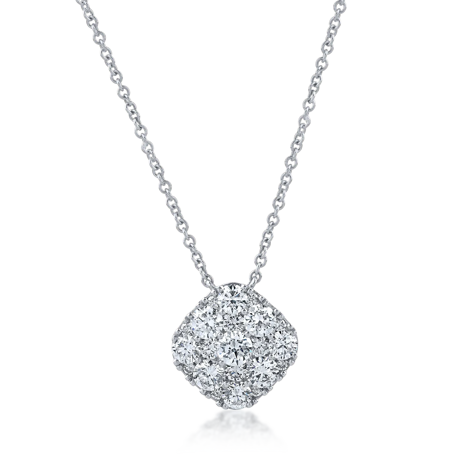 Teilor Lant cu pandantiv din aur alb cu diamante de 1.1ct