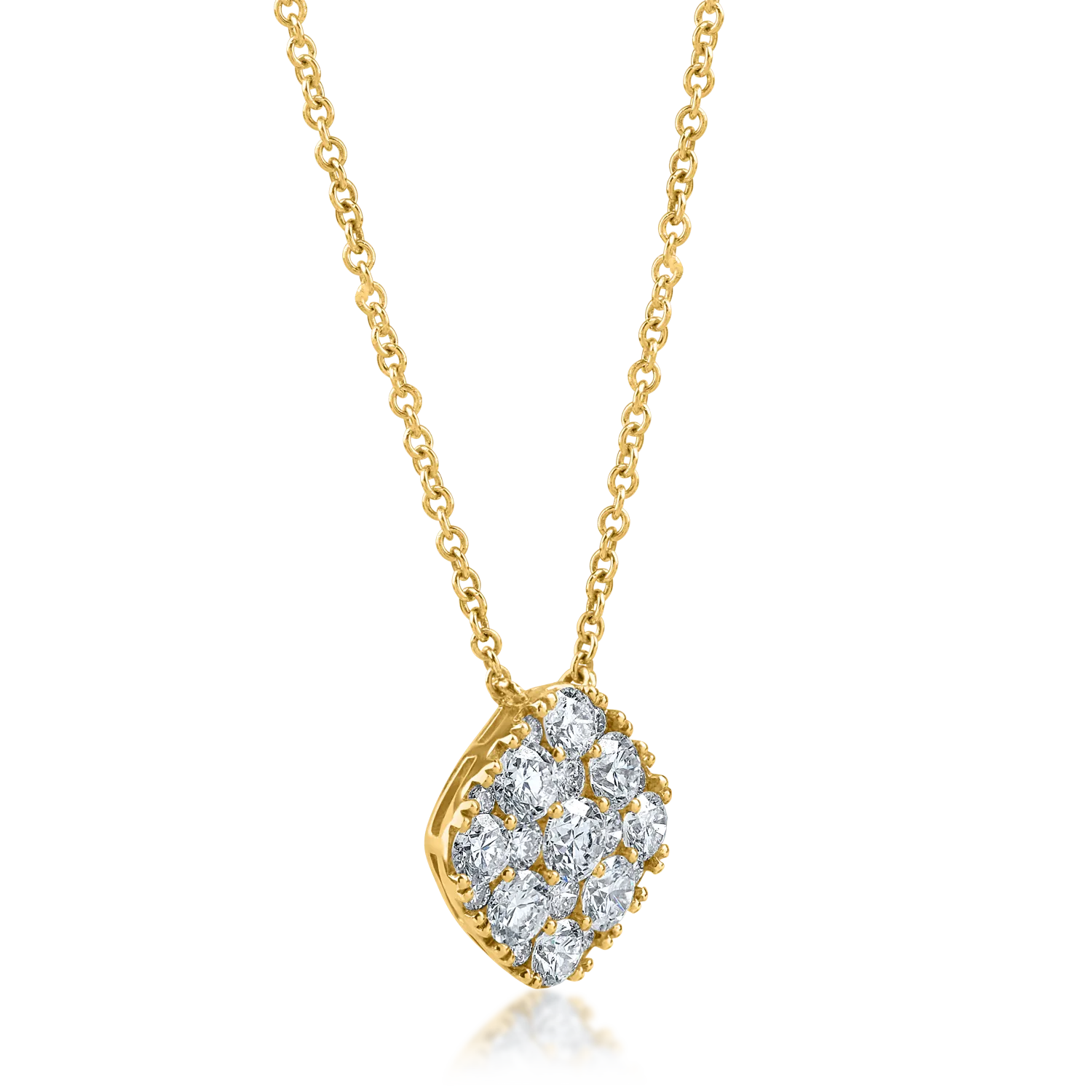 Yellow gold pendant necklace with 1.2ct diamonds