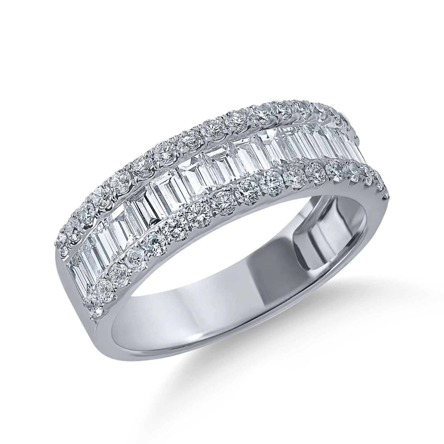 White gold microsetting ring with 1.3ct diamonds
