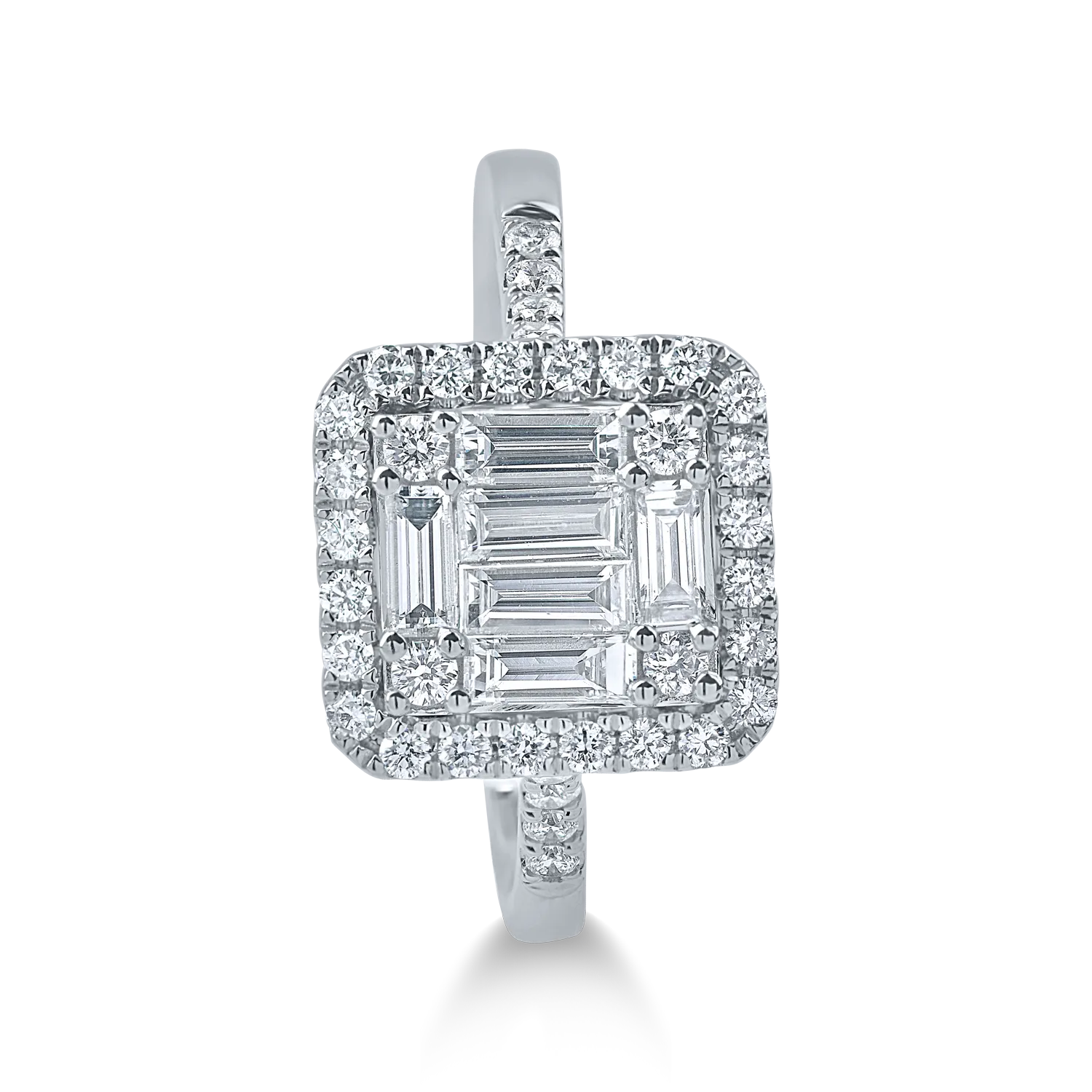Fehérarany gyűrű 0.8ct gyémántokkal