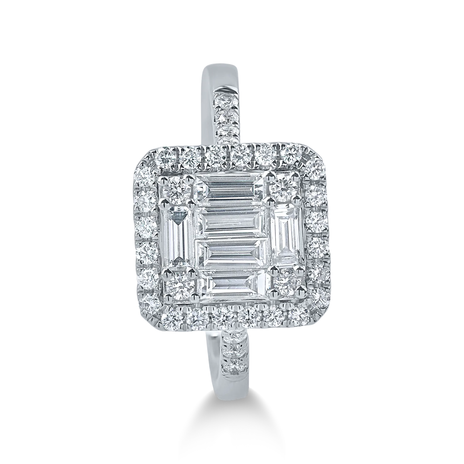 Inel din aur alb cu diamante de 0.8ct