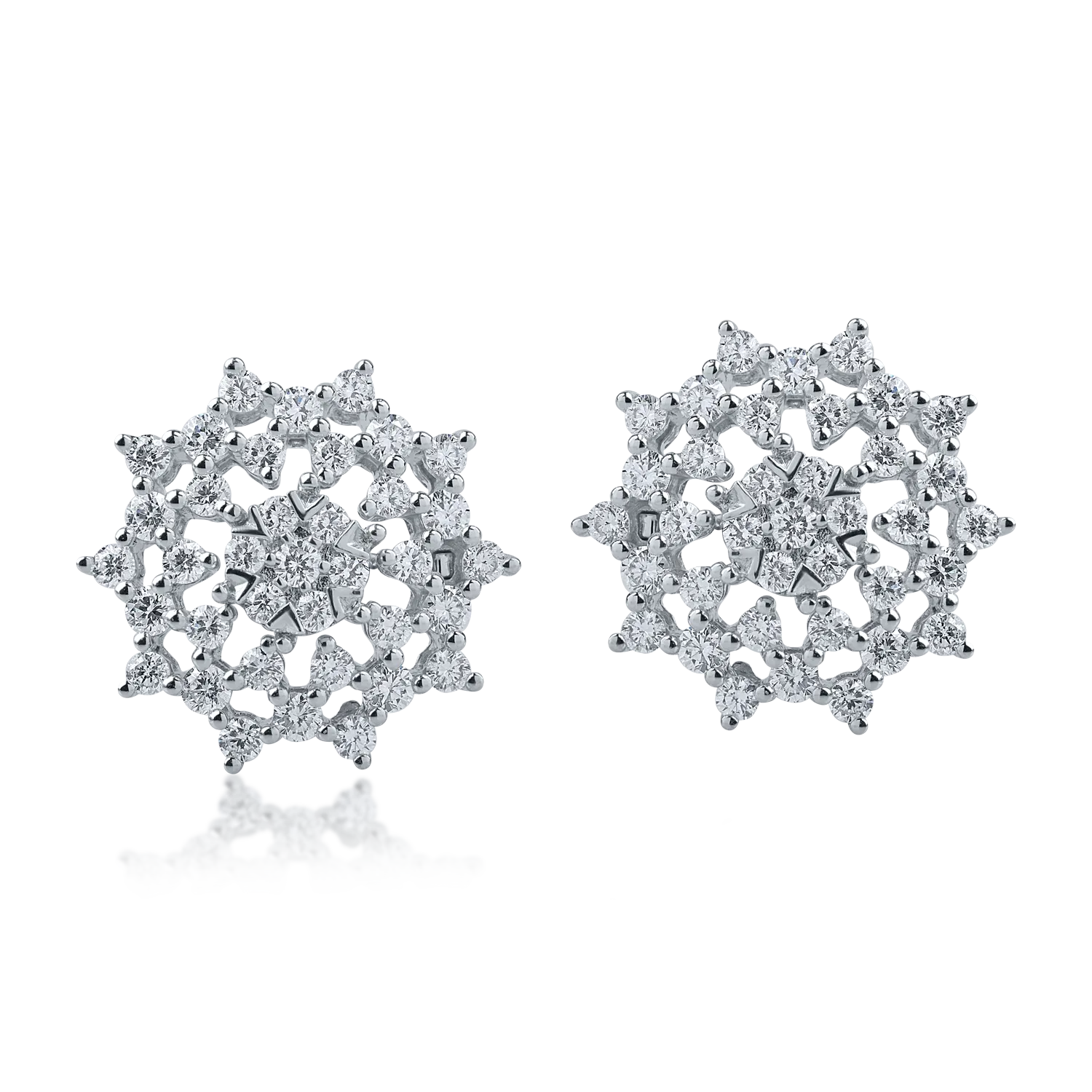 Kolczyki z białego złota z diamentami o masie 0.9 ct