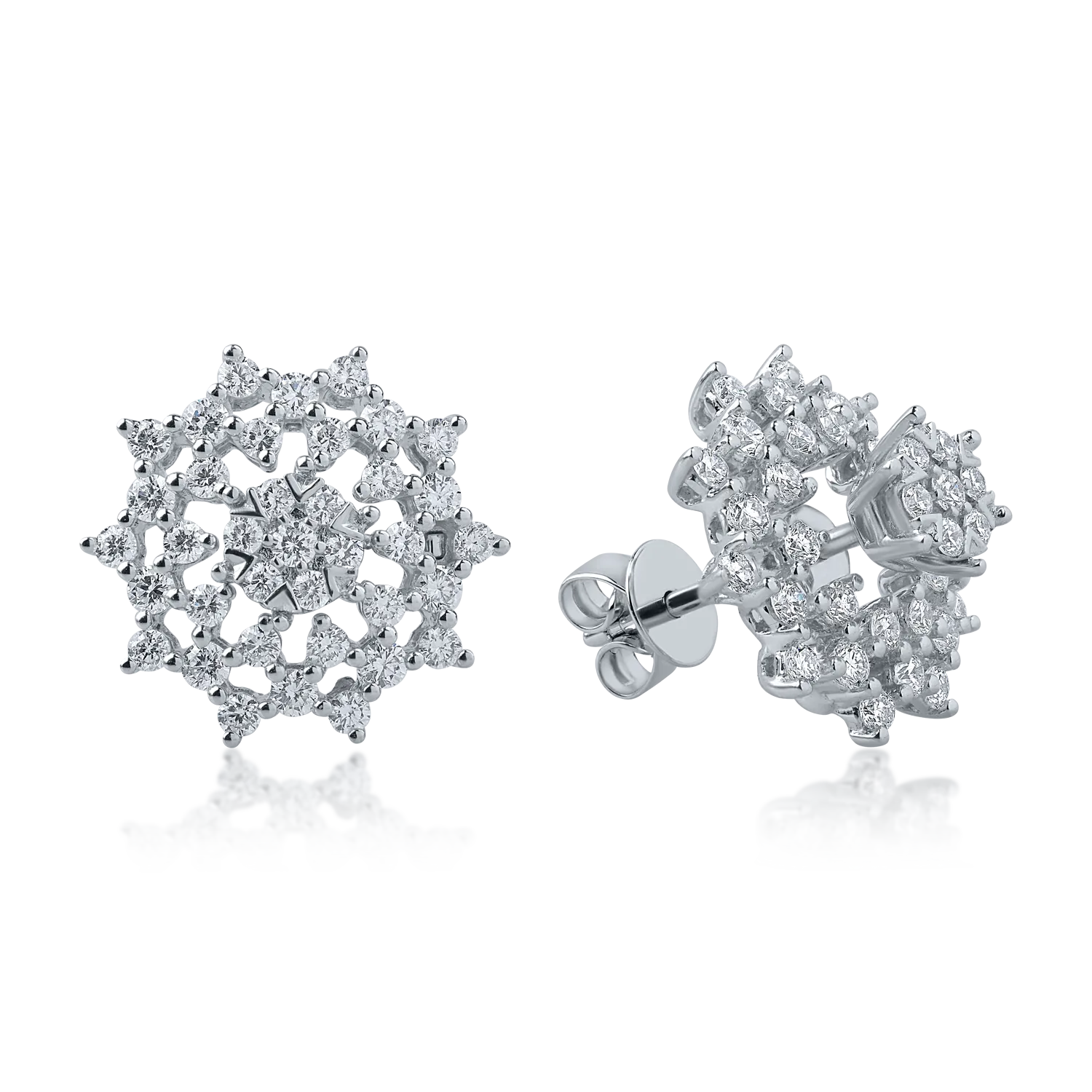 Kolczyki z białego złota z diamentami o masie 0.9 ct