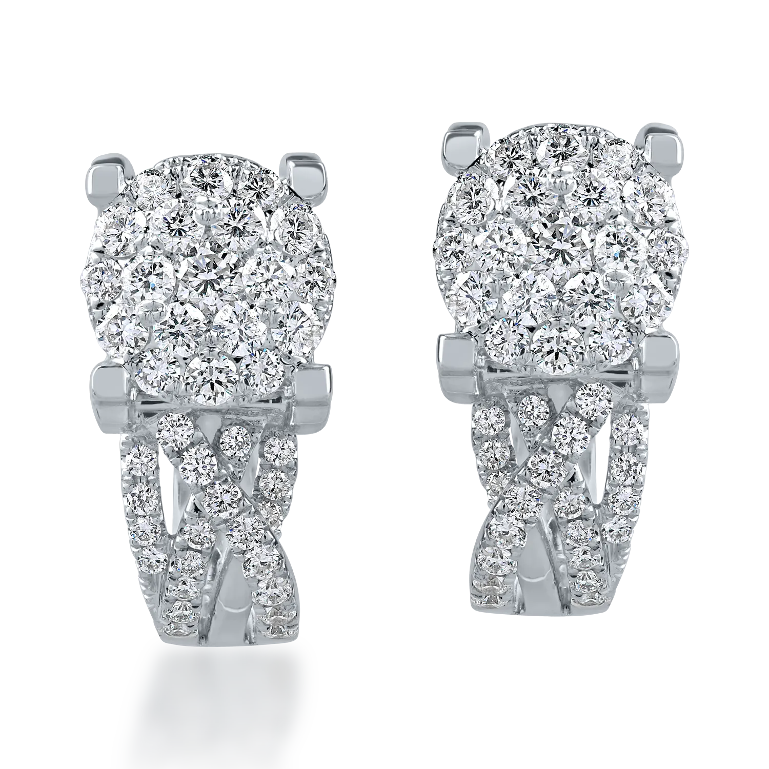 Cercei din aur alb cu diamante de 0.8ct-174342