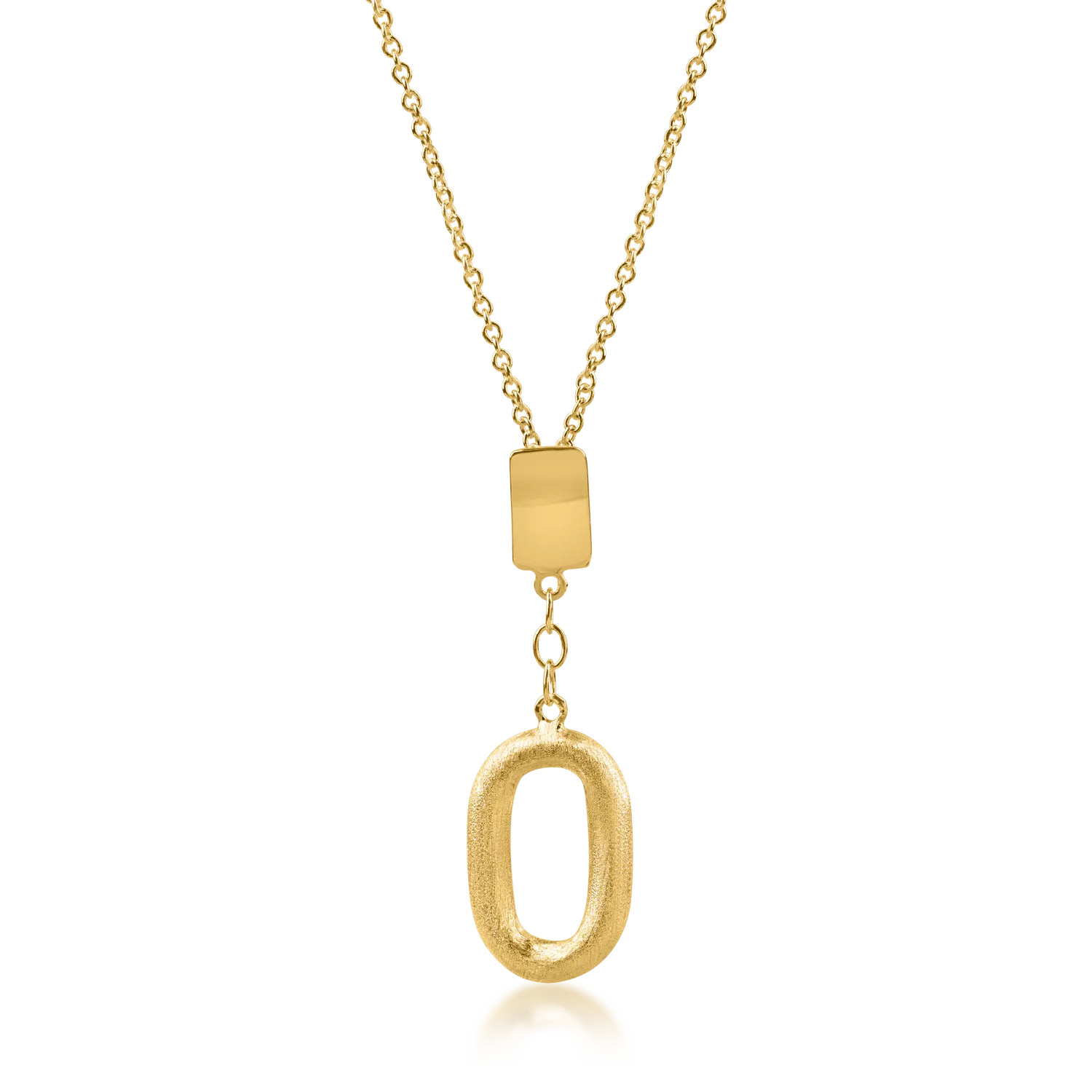 Yellow gold geometric pendant necklace