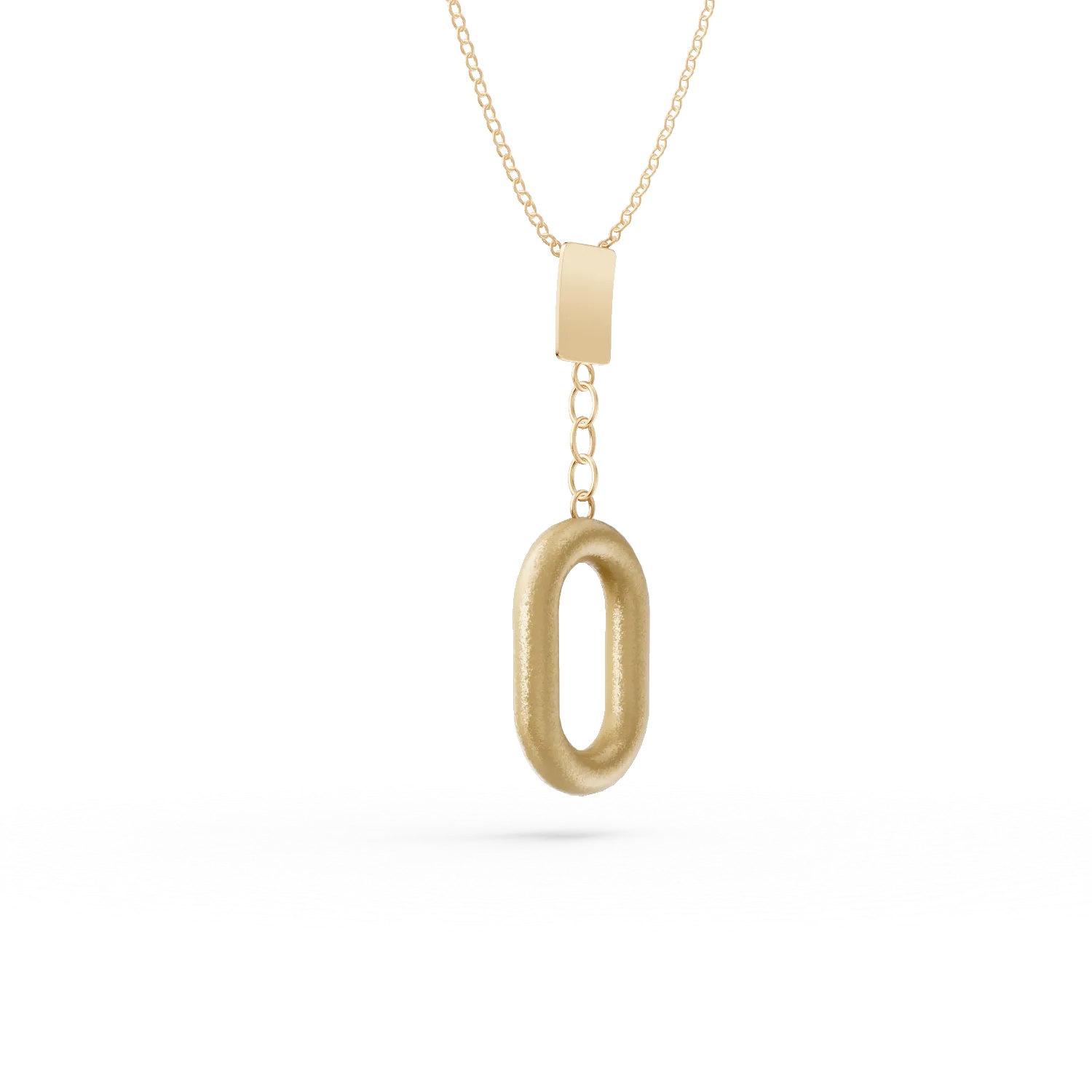 Yellow gold geometric pendant necklace