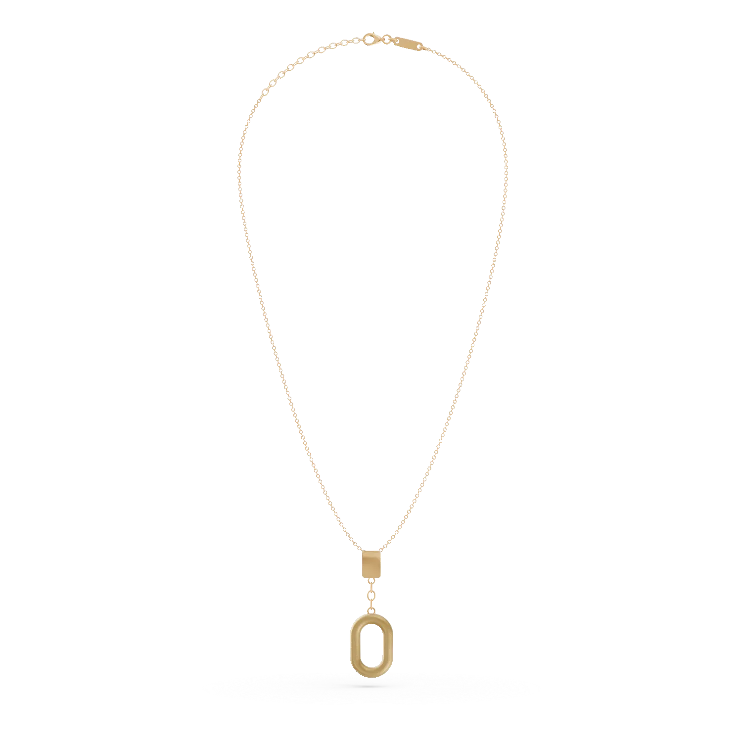Yellow gold geometric pendant necklace