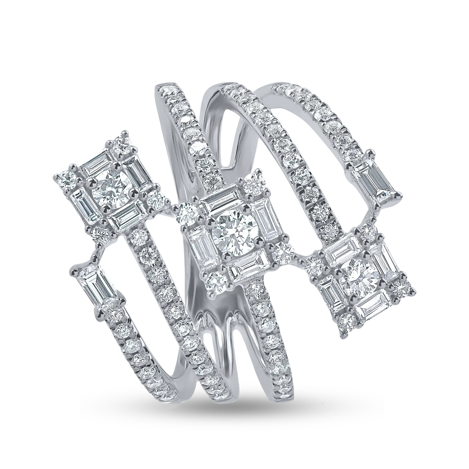 Inel din aur alb cu diamante de 1.1ct