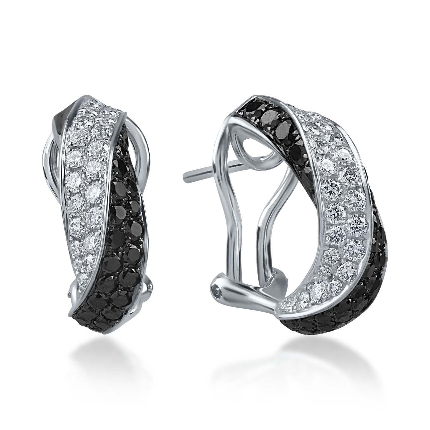 Cercei din aur alb cu diamante de 2.2ct