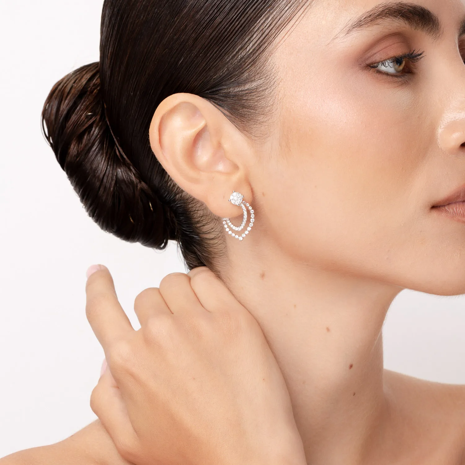 Fehér arany fülbevaló 1.6ct gyémántokkal