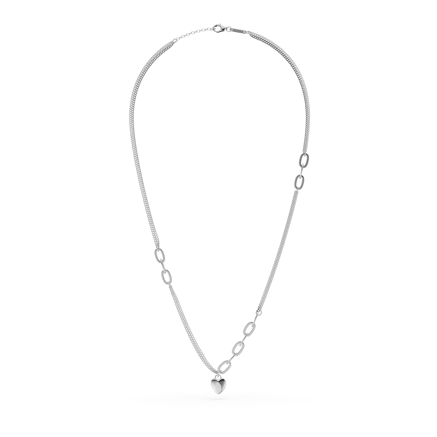 White gold heart pendant necklace