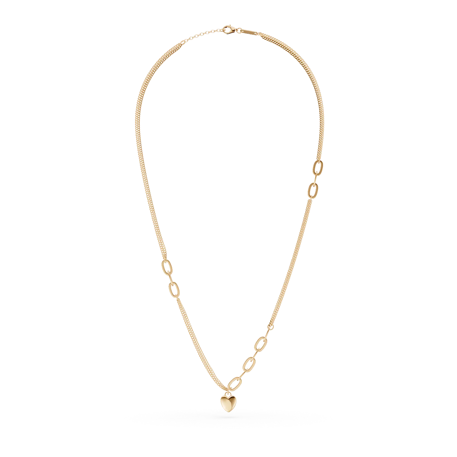 Yellow gold heart pendant necklace