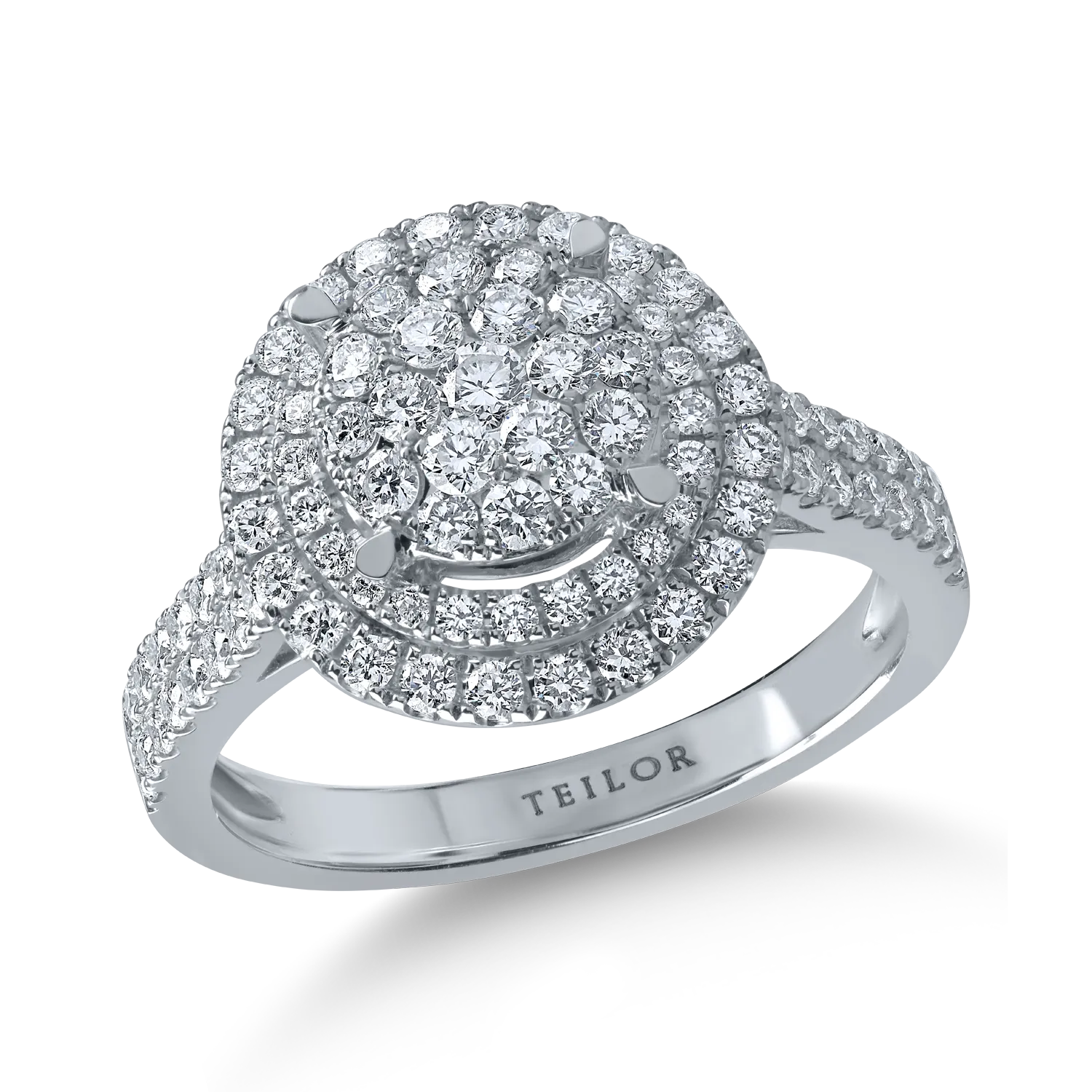 White gold ring with 0.92ct microsetting diamonds