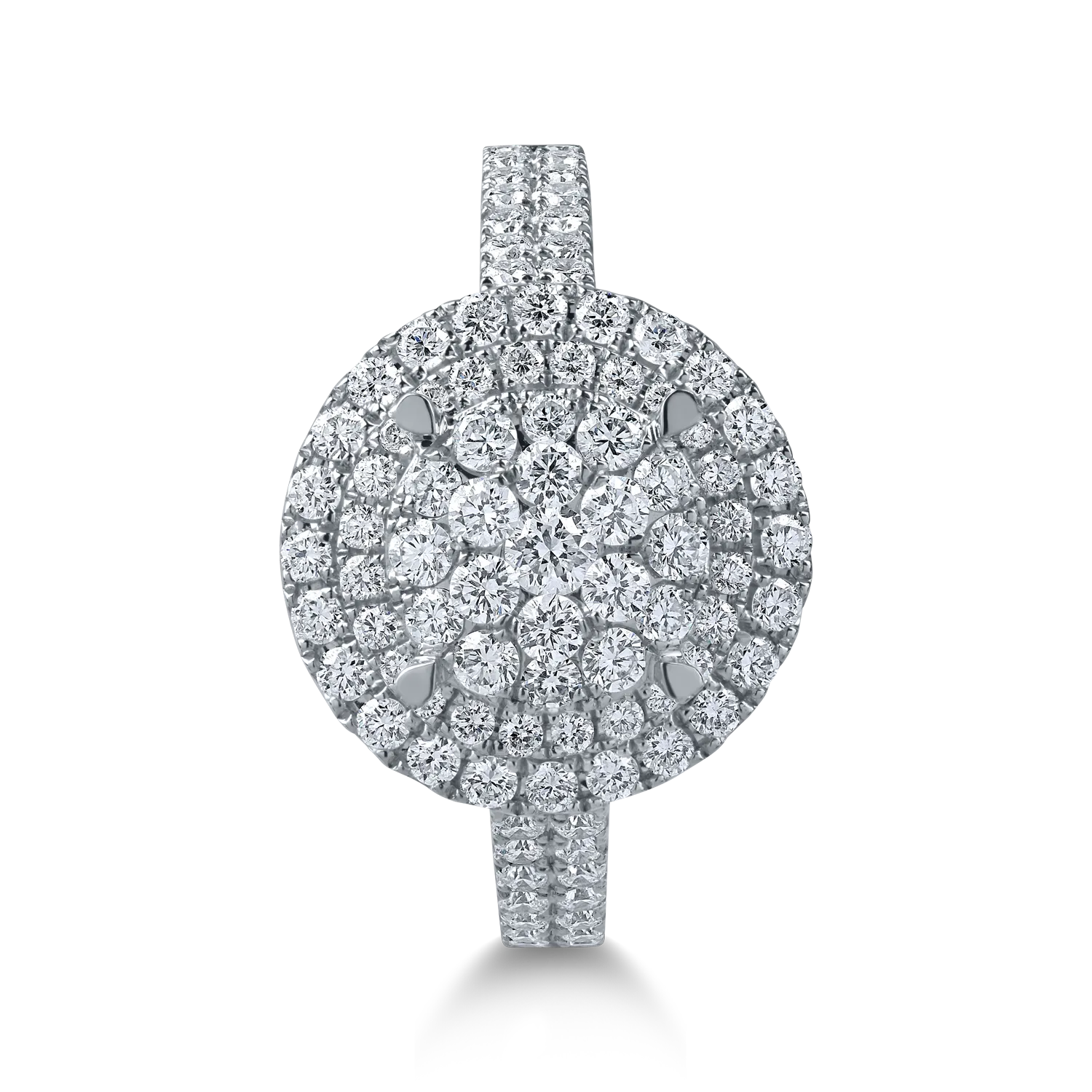 Inel din aur alb cu diamante microsetting de 0.92ct