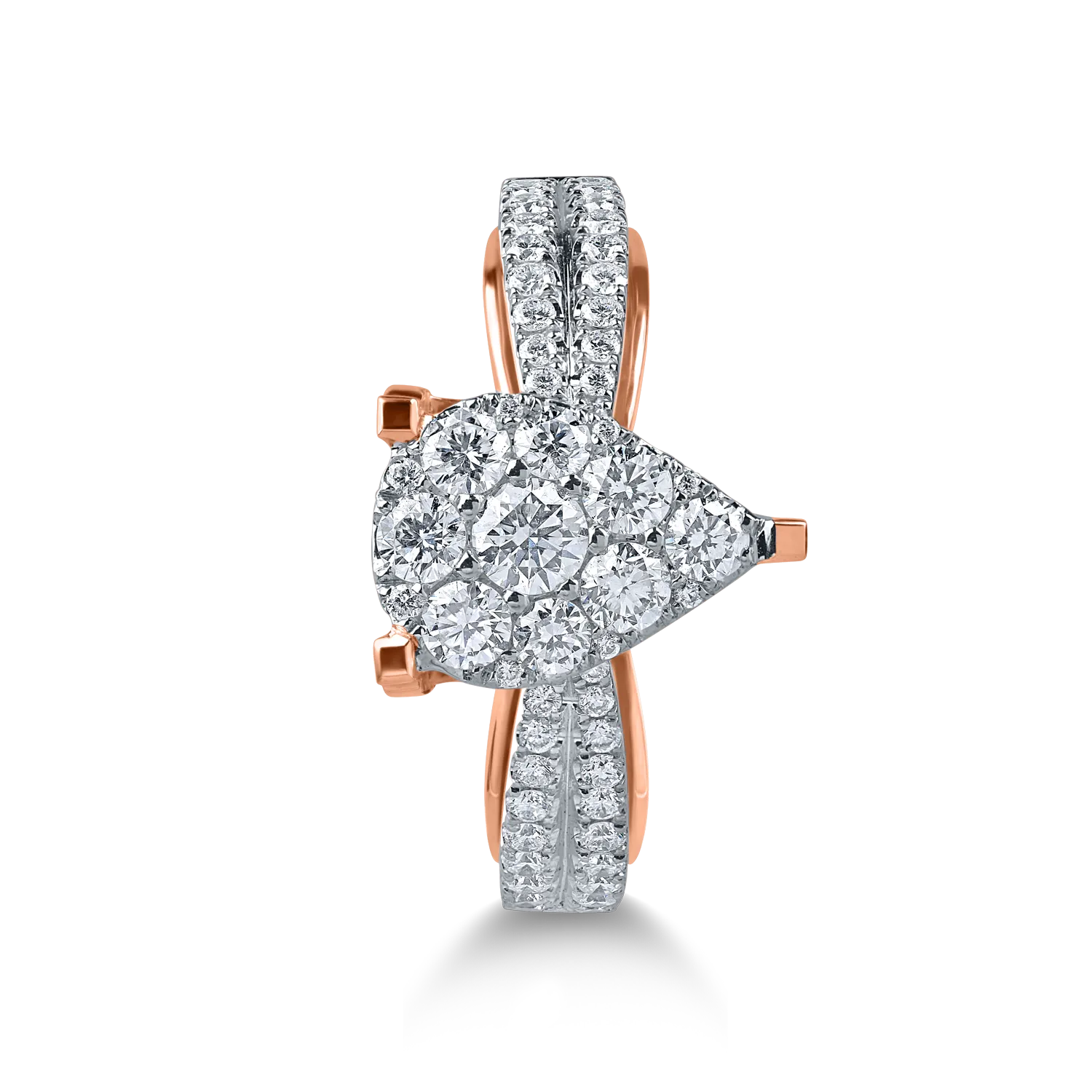 White-rose goldengagement ring with 0.8ct diamonds