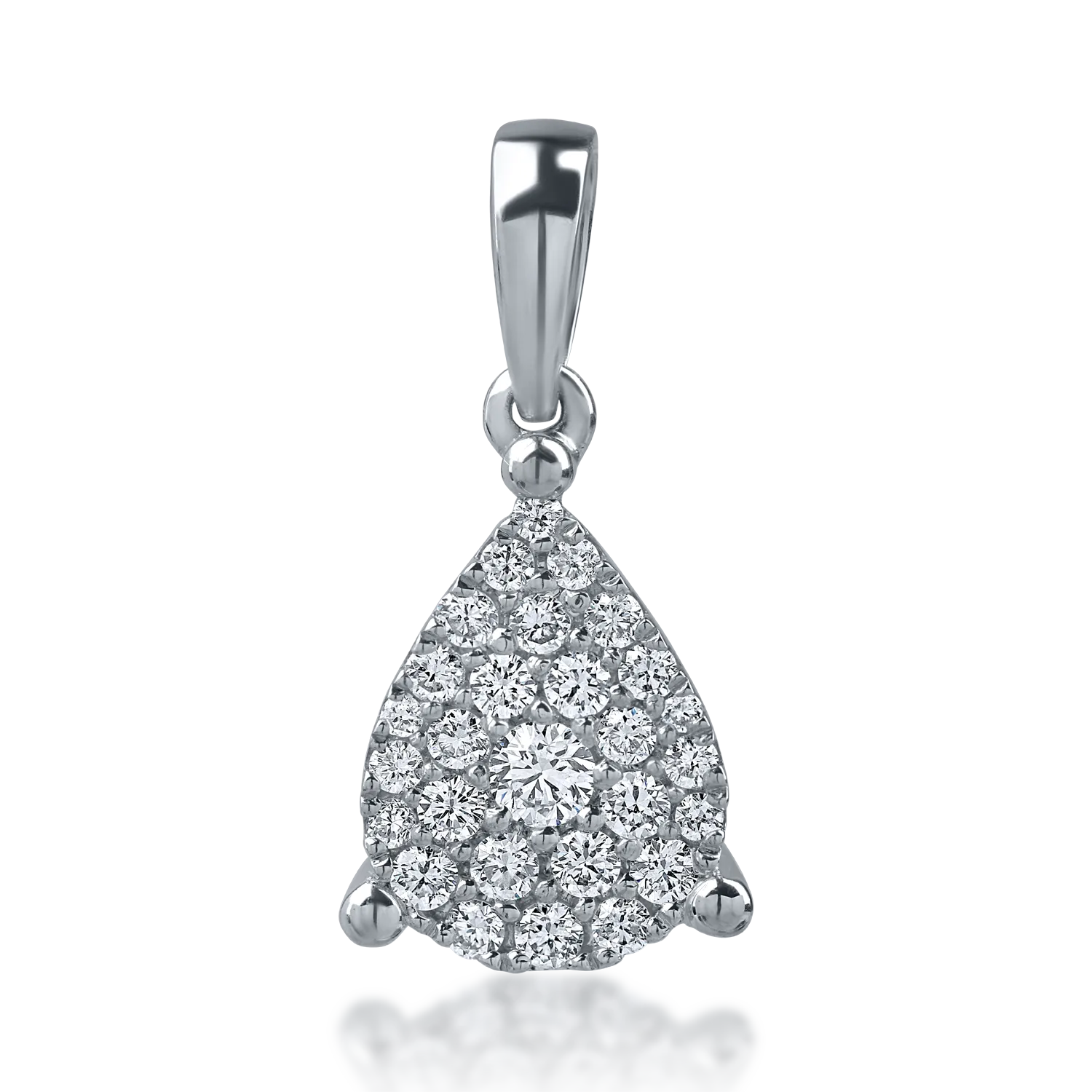 White gold teardrop pendant with 0.2ct diamonds