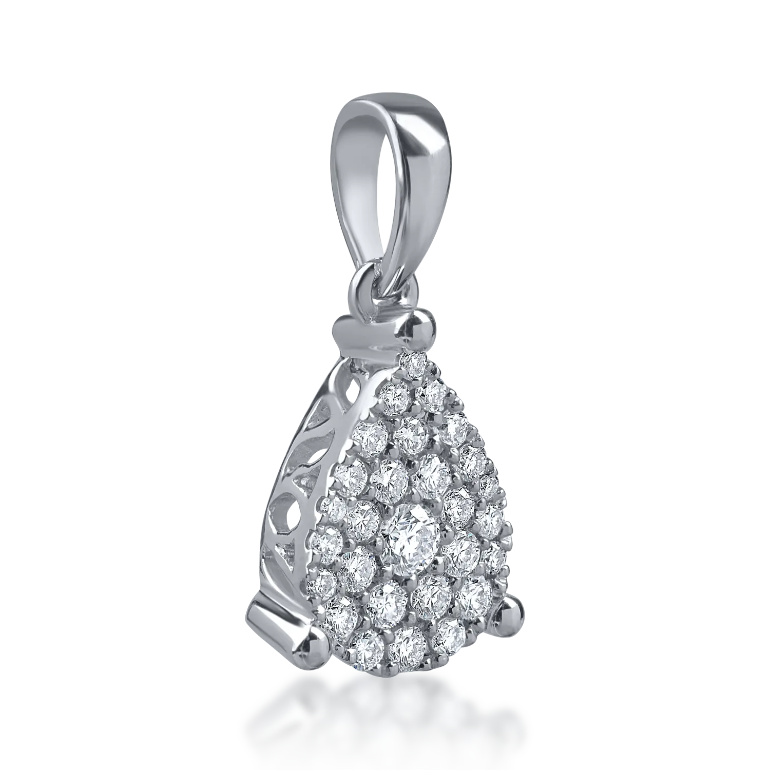 White gold teardrop pendant with 0.2ct diamonds