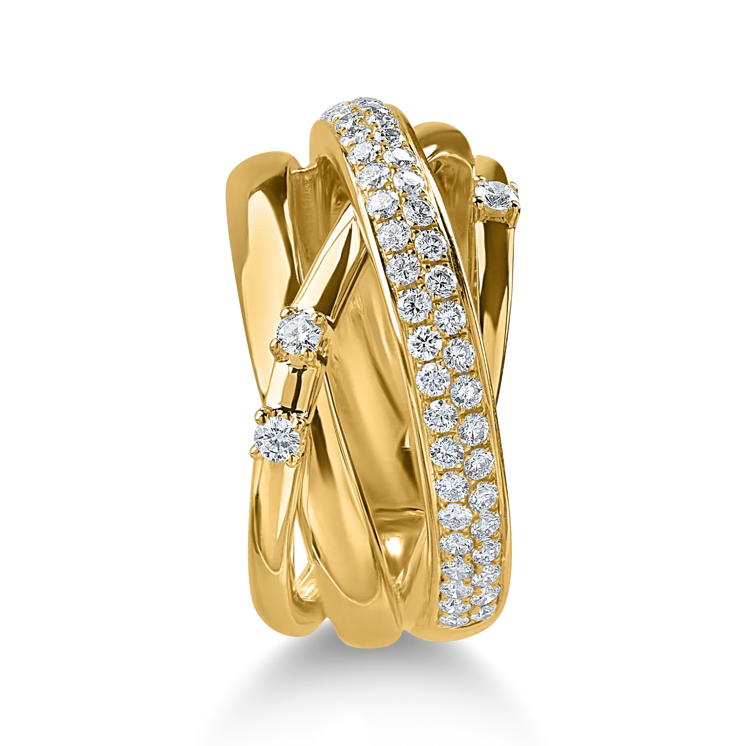 Yellow gold ring with 0.7ct diamonds