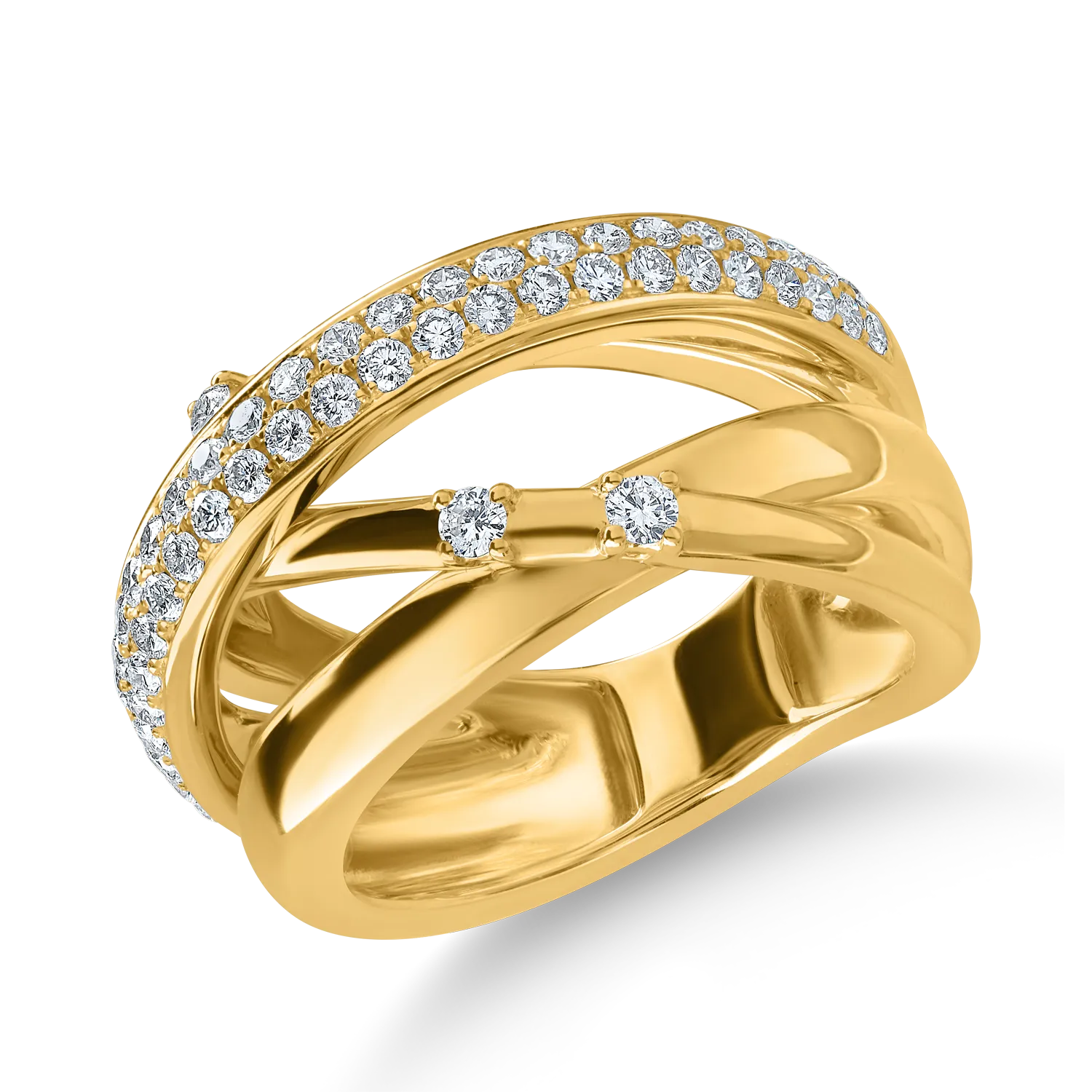 Yellow gold ring with 0.7ct diamonds-174474