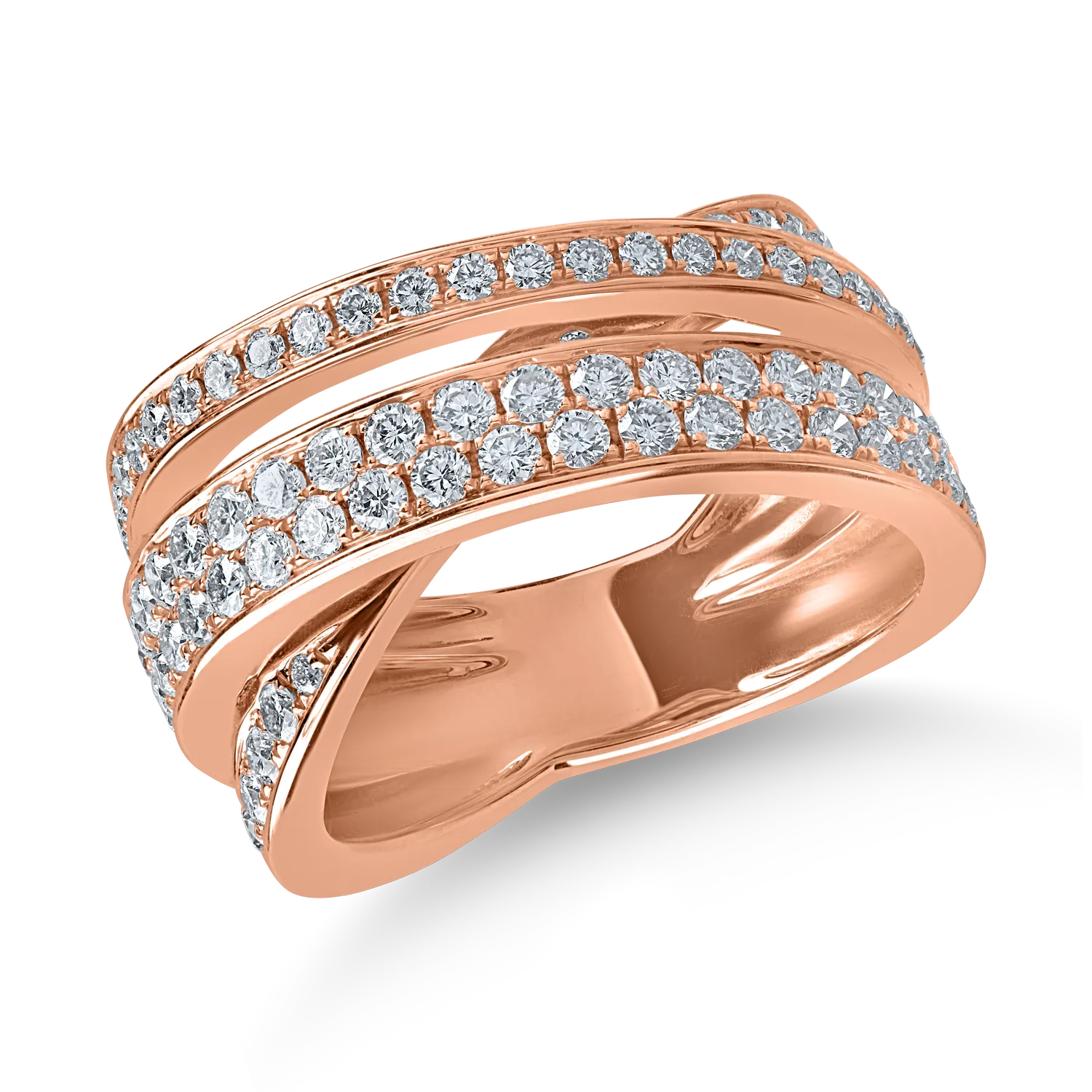Rose gold ring with 1.2ct diamonds