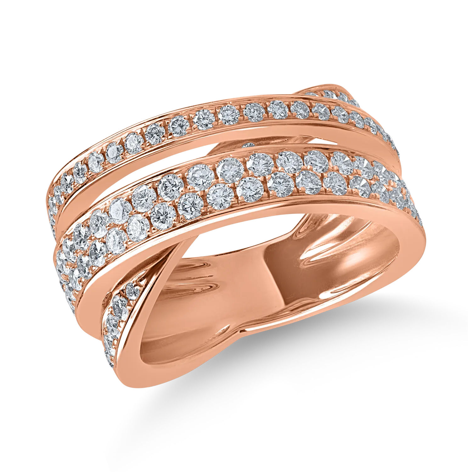 Teilor Inel din aur roz cu diamante de 1.2ct