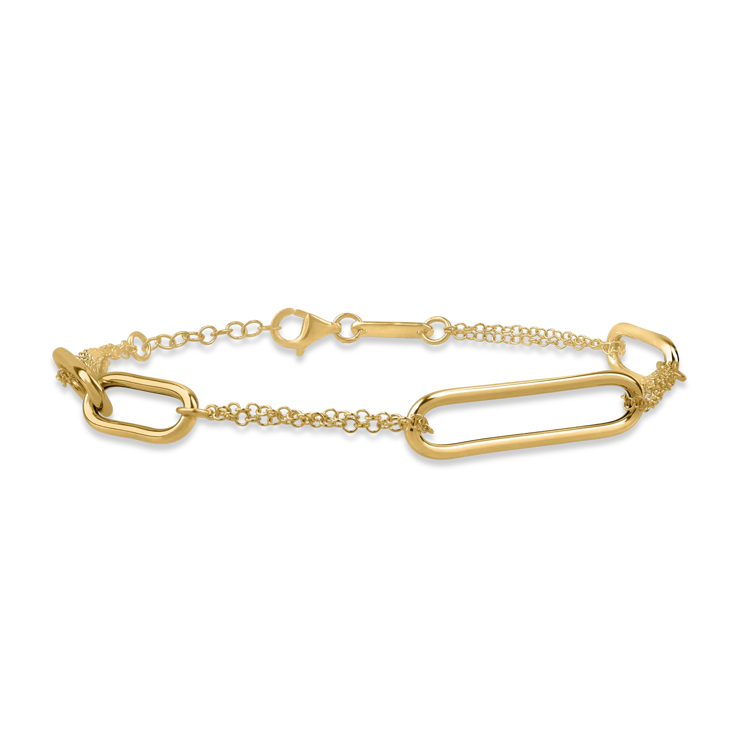 Yellow gold link chain bracelet