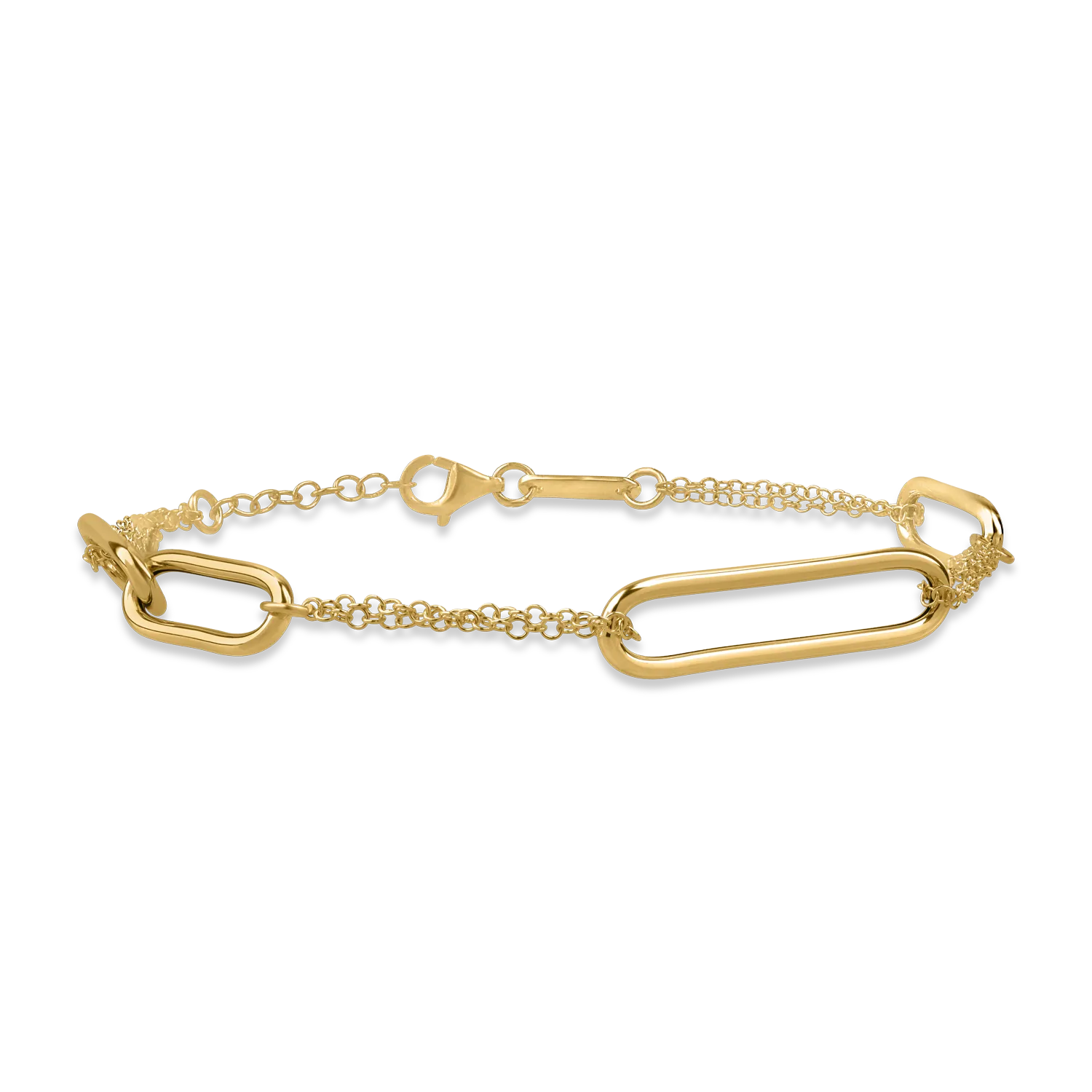 Yellow gold link chain bracelet-174481