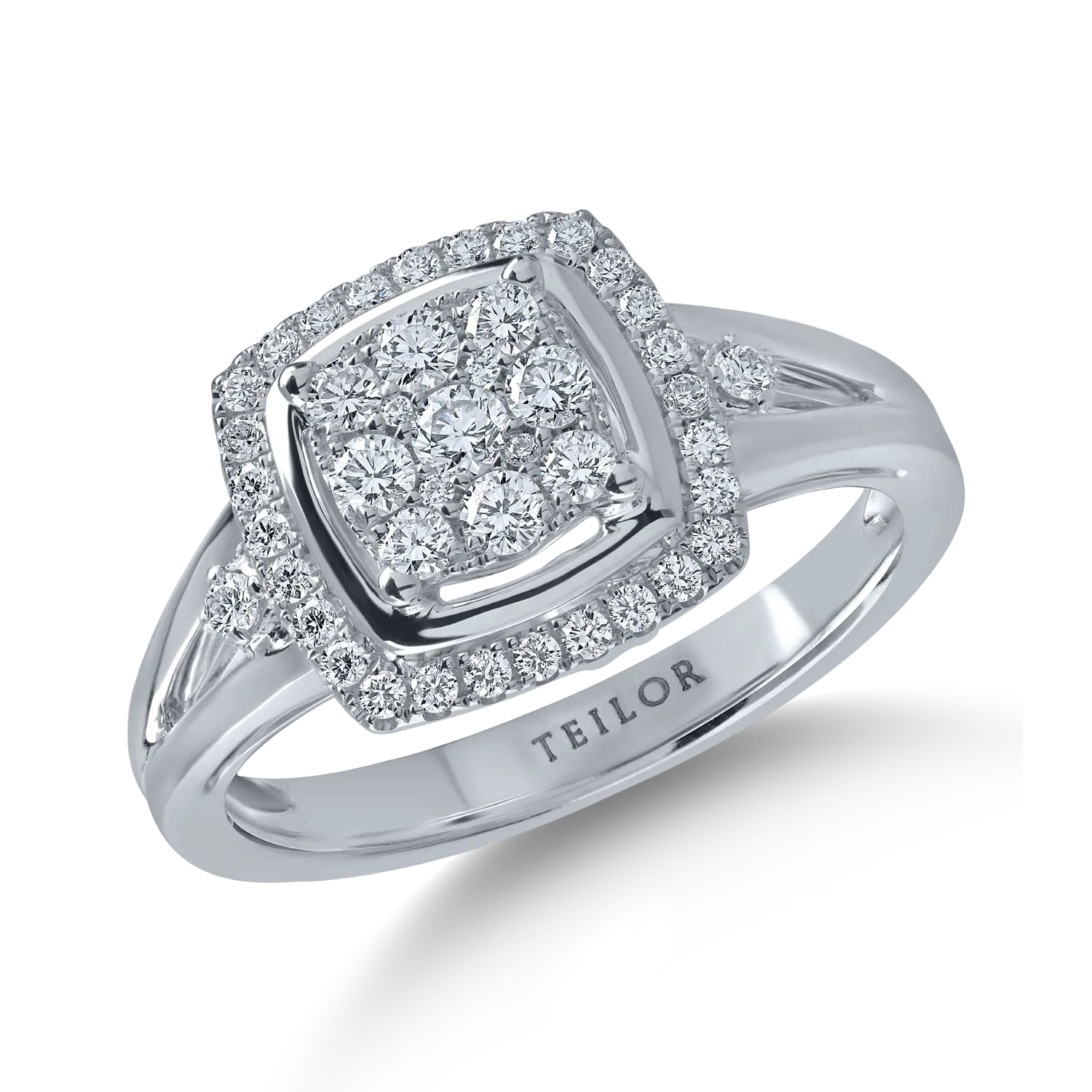 White gold ring with 0.4ct microsetting diamonds