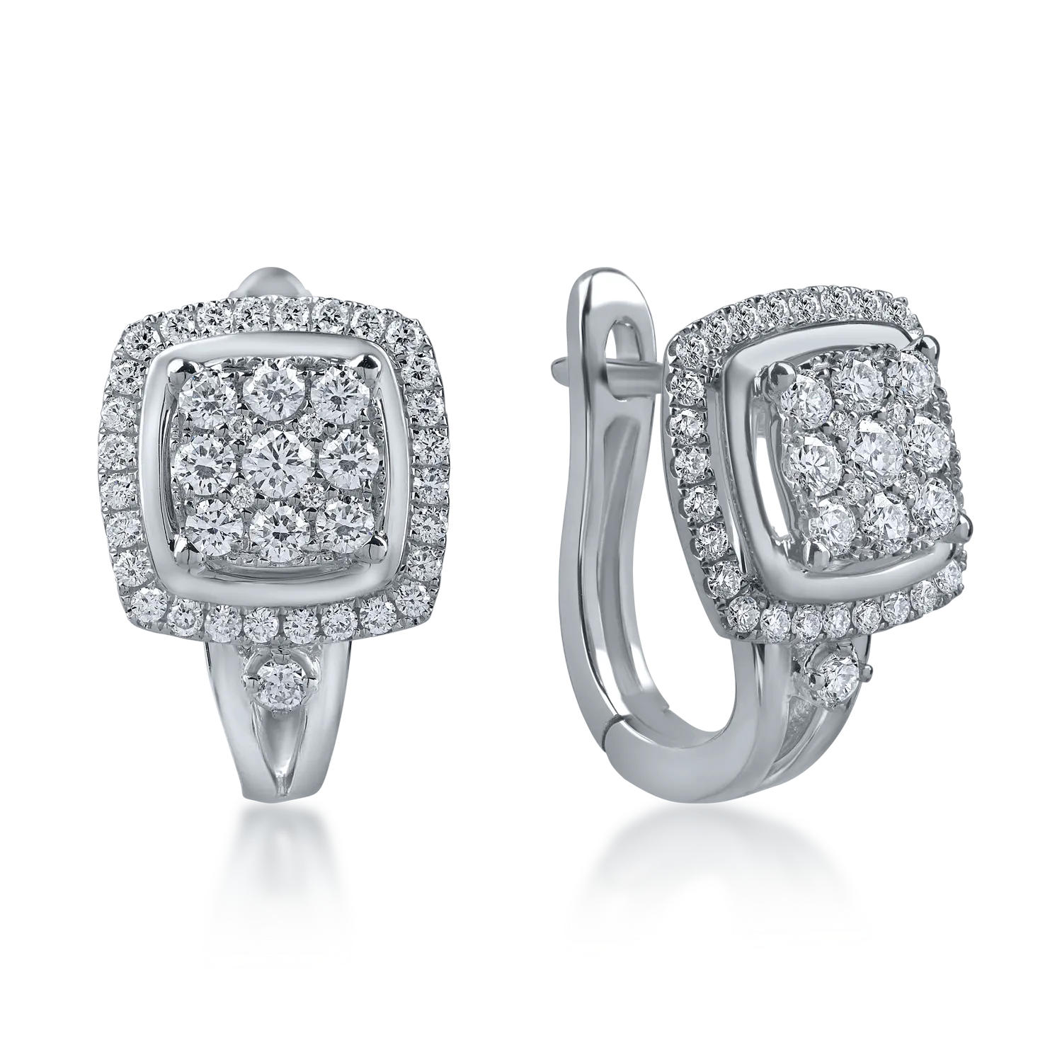 White gold on-ear earrings with 0.5ct diamonds