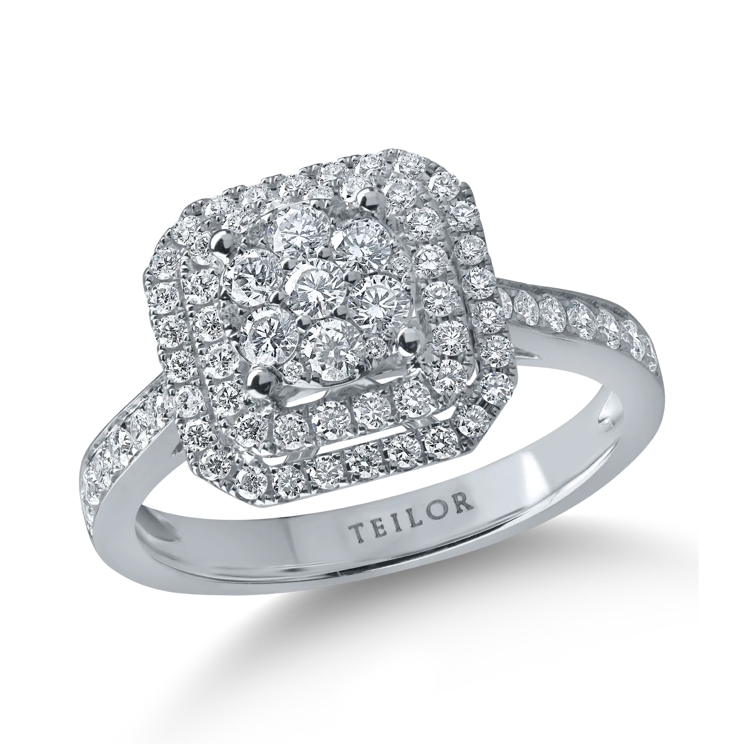 Fehérarany gyűrű 0.6ct. mikrobeszűkülő gyémántokkal