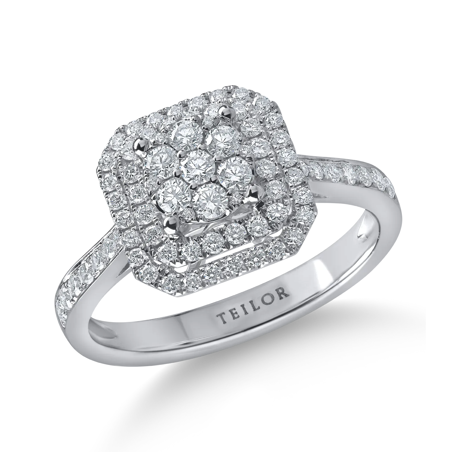 White gold ring with 0.6ct microsetting diamonds