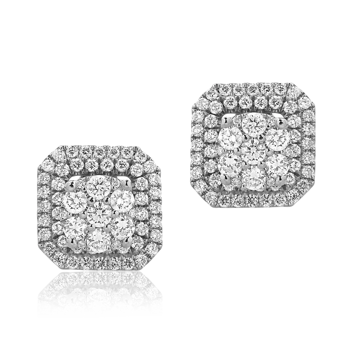 Cercei stud din aur alb cu diamante de 0.4ct - 1 | YEO