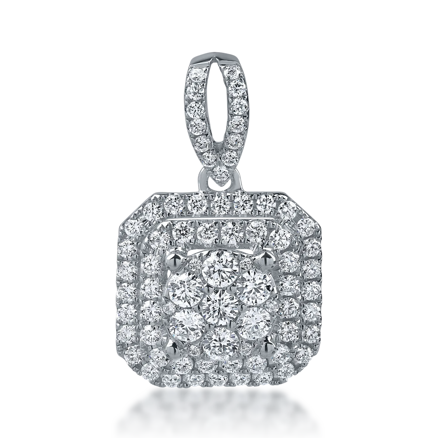 Pandantiv geometric din aur alb cu diamante de 0.5ct