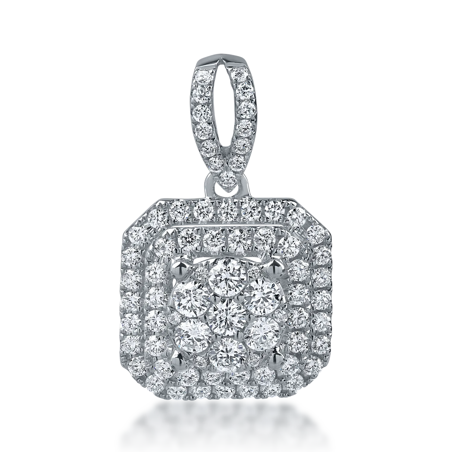 Geometryczny wisiorek z białego złota z diamentami o masie 0.5ct