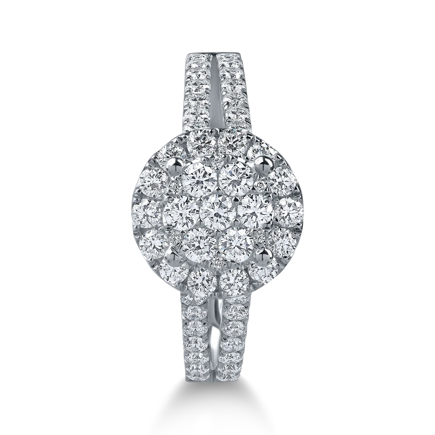 Inel din aur alb cu diamante microsetting de 0.7ct - Imagine 2