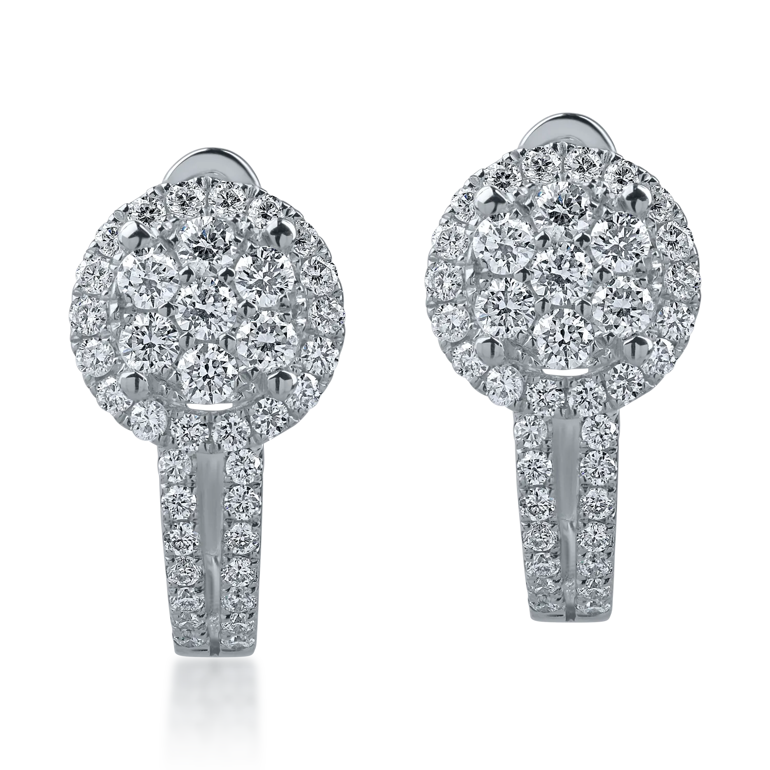 Cercei stud din aur alb cu diamante de 0.4ct