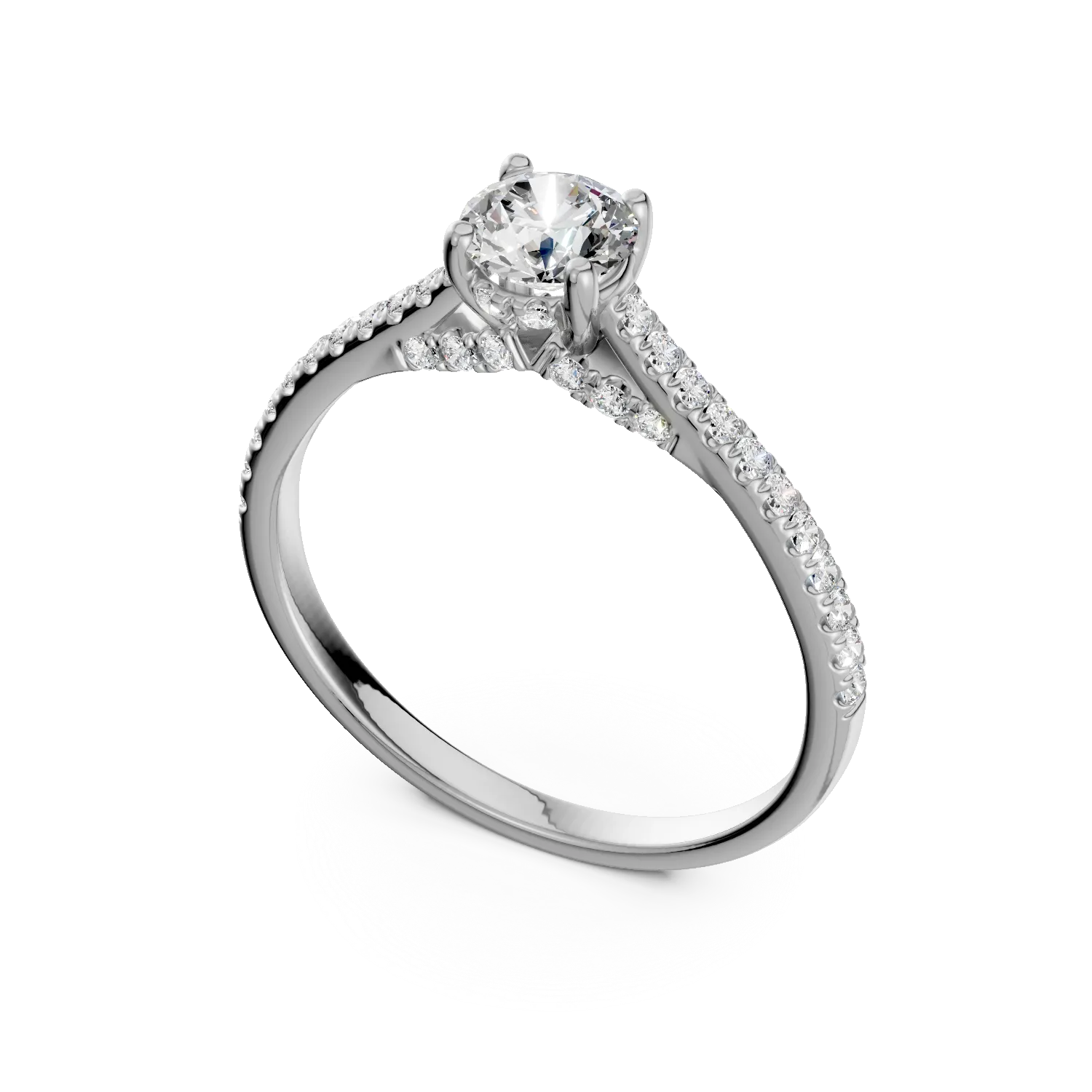 White gold engagement ring with 0.6ct lab grown diamonds