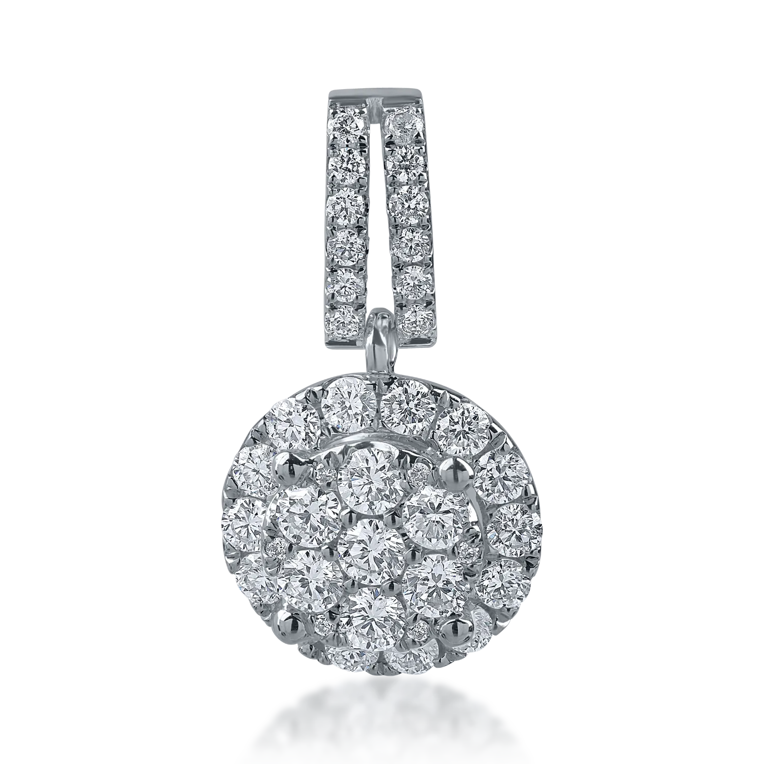 Pandantiv rotund din aur alb cu diamante de 0.4ct-174554