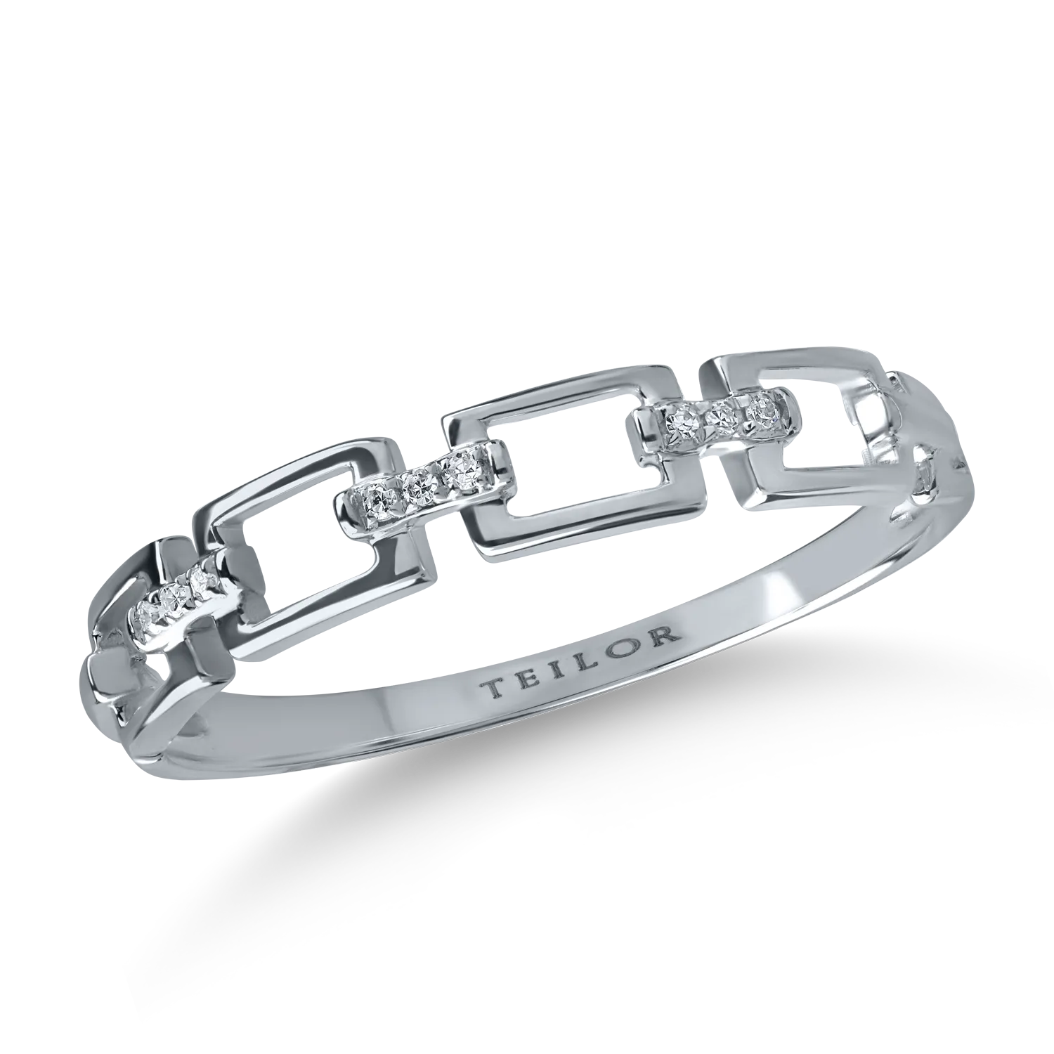White gold ring with 0.01ct microsetting diamonds